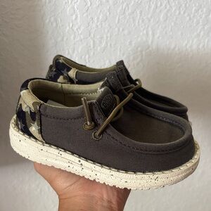 Hey Dude Kids Moccasins in Brown with Camouflage Accents